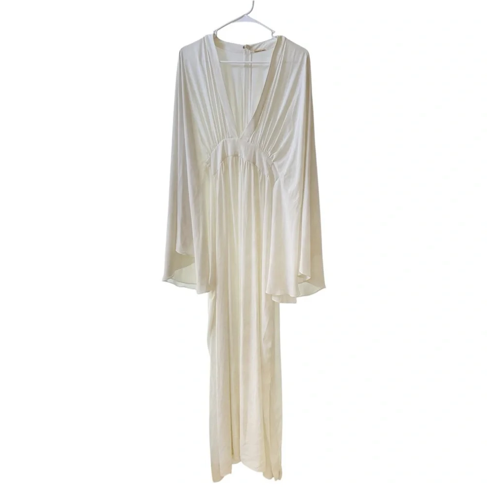 ALEXIS Lilla Kaftan Crepe Maxi Dress White Sz S - Picture 3 of 9